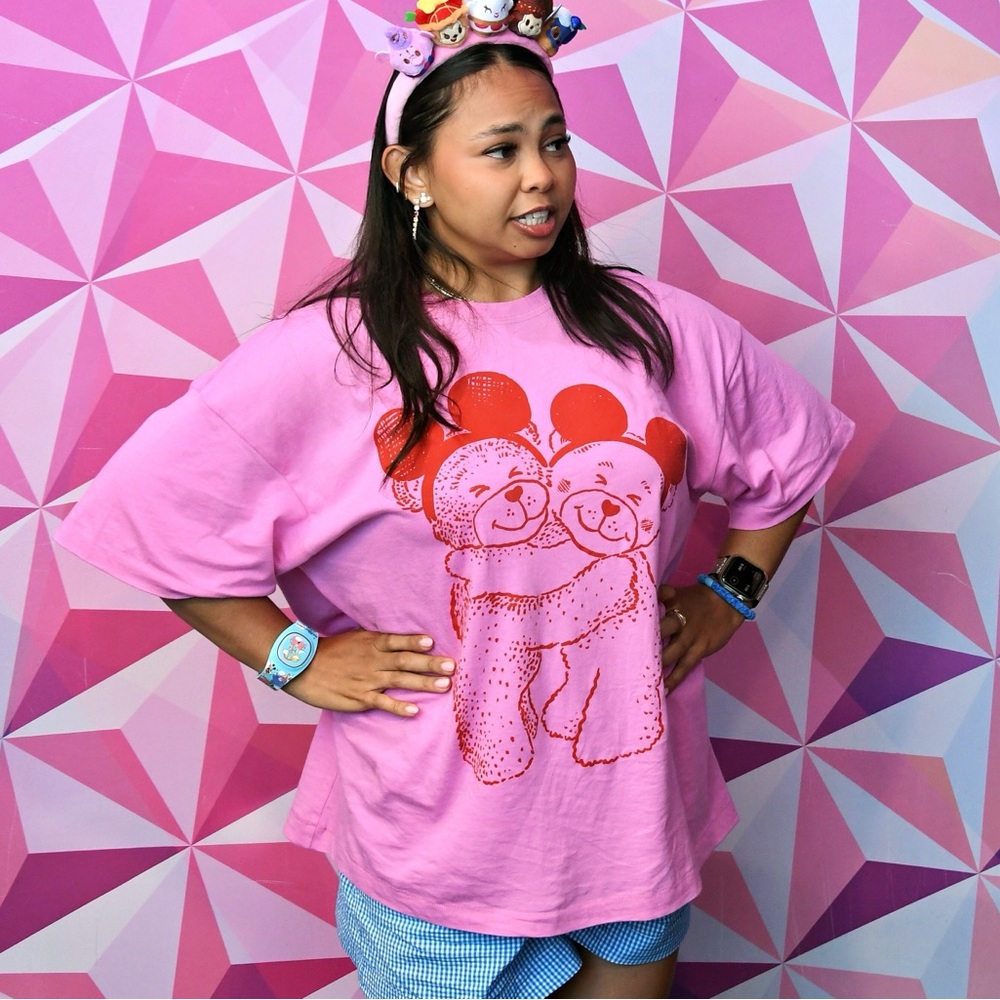 The Park Bears Oversized Tee in PINK - M/L